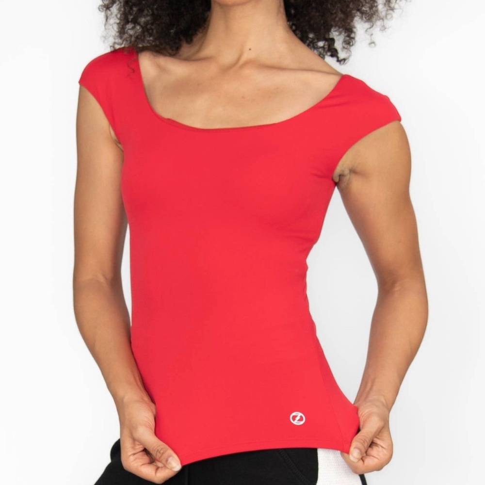 Red Cap Sleeve Tank Top